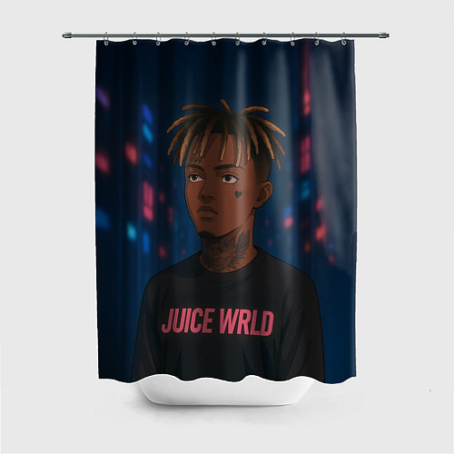 Шторка для ванной Juice WRLD - Неоновый аниме арт / 3D-принт – фото 1