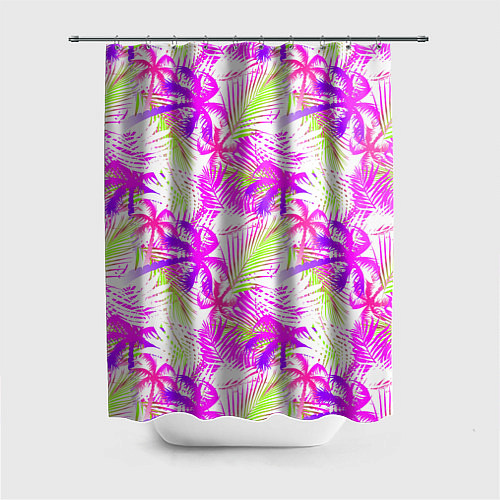 Шторка для ванной Palm tree pink / 3D-принт – фото 1