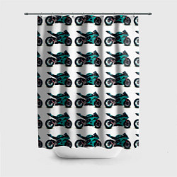 Шторка для ванной Motorbike light blue