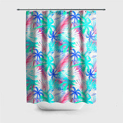 Шторка для ванной Palm blue light blue