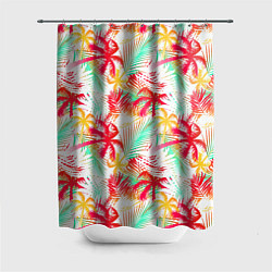 Шторка для ванной Palm red yellow