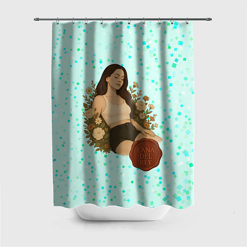 Шторка для ванной Lana Del Rey сидит в цветах / 3D-принт – фото 1