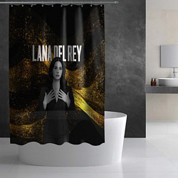 Шторка для душа Lana Del Rey в черном платье, цвет: 3D-принт — фото 2