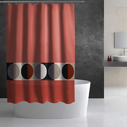 Шторка для душа Луна Малевича розовый томат, цвет: 3D-принт — фото 2