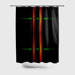 Шторка для ванной Neon black green circles