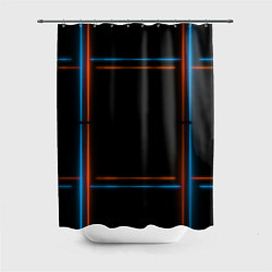 Шторка для ванной Neon black red blue