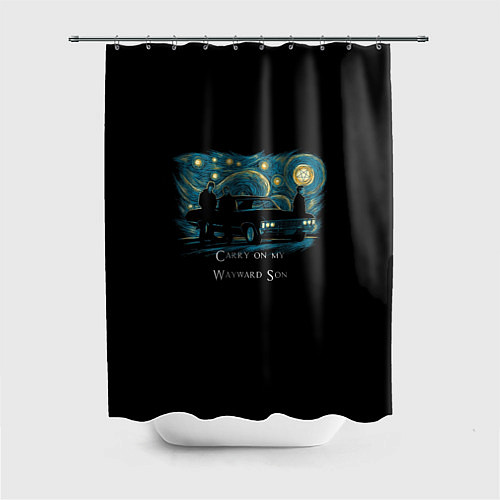 Шторка для ванной Сверхъестественное carry on my wayward son / 3D-принт – фото 1