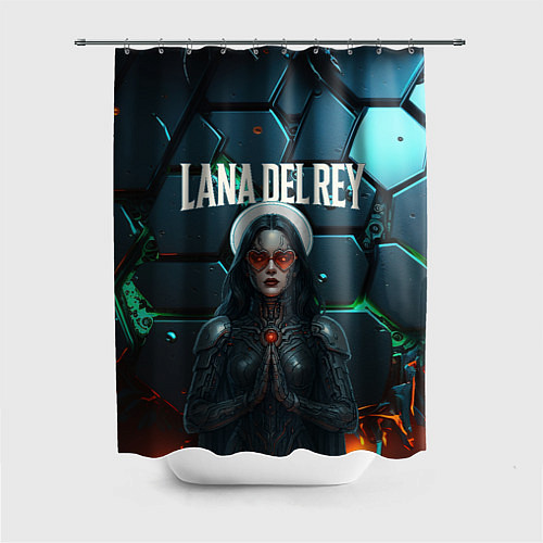Шторка для ванной Lana Del Rey в стиле киберпанка / 3D-принт – фото 1