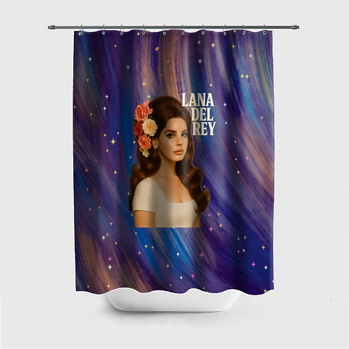 Шторка для ванной Lana Del Rey с цветами в волосах / 3D-принт – фото 1