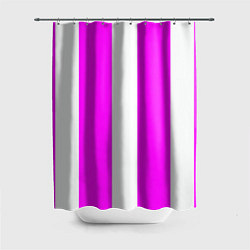 Шторка для ванной Color white pink line