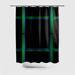 Шторка для ванной Neon green light blue
