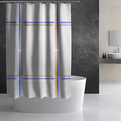 Шторка для душа Neon white orange blue, цвет: 3D-принт — фото 2