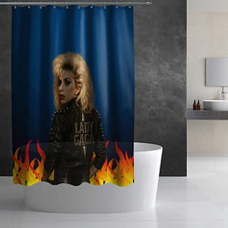 Шторка для душа Леди Гага байкер, цвет: 3D-принт — фото 2