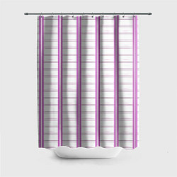 Шторка для ванной Color white cage pink line