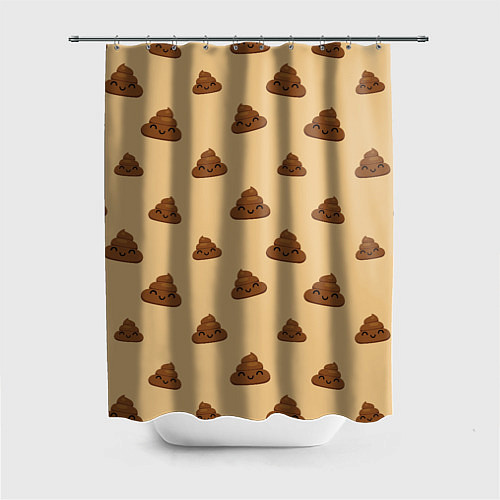 Шторка для ванной Какашка smile / 3D-принт – фото 1