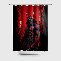 Шторка для душа Oni воин самурай, цвет: 3D-принт