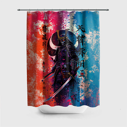 Шторка для ванной Призрачный самурай - краски / 3D-принт – фото 1