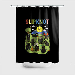 Шторка для душа Slipknot, мультяшный стиль, цвет: 3D-принт