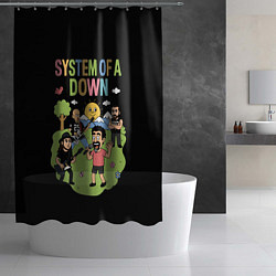 Шторка для душа System of a Down мультяшный, цвет: 3D-принт — фото 2