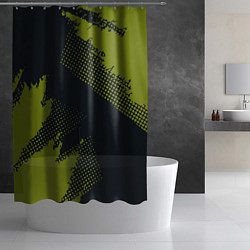 Шторка для душа Абстрактная текстура в зеленом, цвет: 3D-принт — фото 2