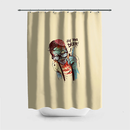 Шторка для ванной Включи мозги / 3D-принт – фото 1