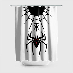 Шторка для ванной Паук на белом - the web of Fate