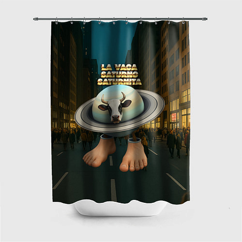 Шторка для ванной La Vaca Saturno Saturnita мем / 3D-принт – фото 1