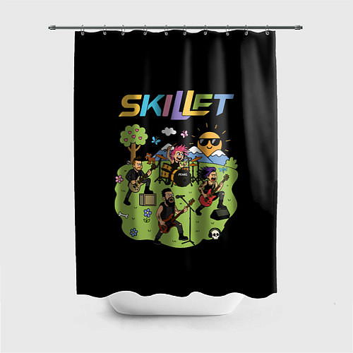 Шторка для ванной Скиллет мультяшный стиль / 3D-принт – фото 1