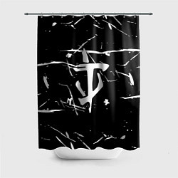 Шторка для душа Doom logo штрихи, цвет: 3D-принт