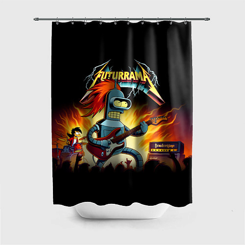 Шторка для ванной Bender is a hard rock guitarist - Futurama / 3D-принт – фото 1