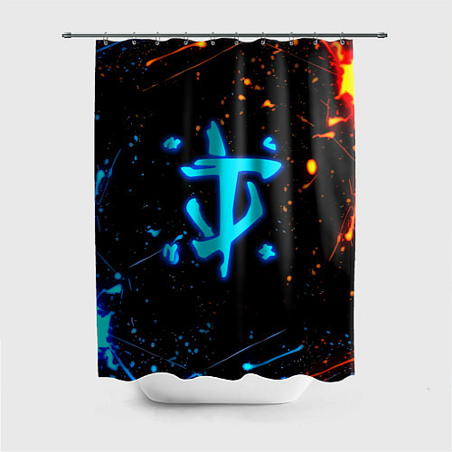 Шторка для ванной Doom лёд и пламя краски / 3D-принт – фото 1