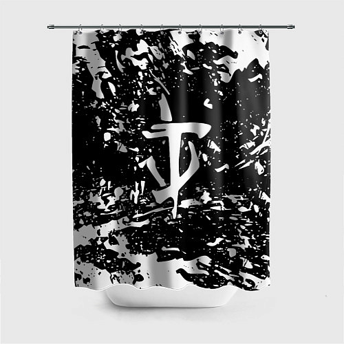 Шторка для ванной Doom краски белые штрихи / 3D-принт – фото 1