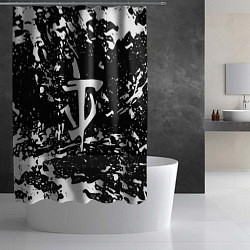 Шторка для душа Doom краски белые штрихи, цвет: 3D-принт — фото 2