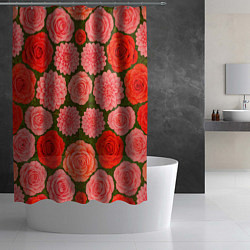Шторка для душа Цветочная поляна паттерн, цвет: 3D-принт — фото 2