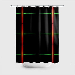 Шторка для ванной Color black green orange stripes