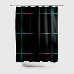 Шторка для ванной Color black blue stripes