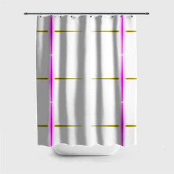Шторка для ванной Color white pink yellow stripes