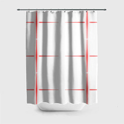 Шторка для ванной Color white red stripes