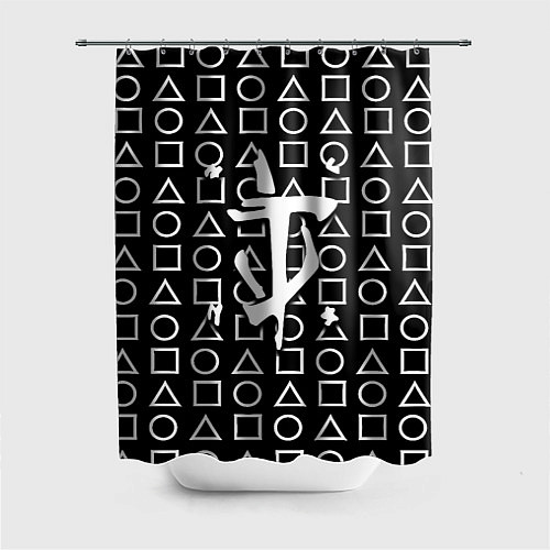 Шторка для ванной Doom geometry pattern / 3D-принт – фото 1