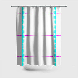 Шторка для ванной Color white blue pink stripes