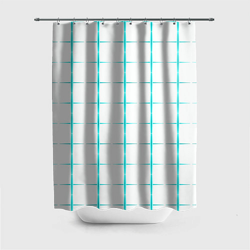 Шторка для ванной Color white light blue crosses / 3D-принт – фото 1