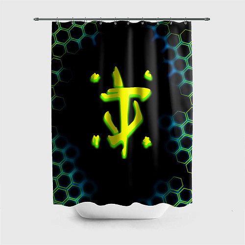 Шторка для ванной Doom соты кислотное лого / 3D-принт – фото 1