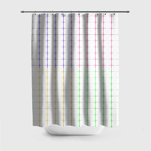 Шторка для ванной Color white multicolored stripes / 3D-принт – фото 1