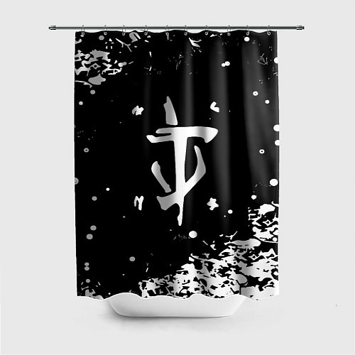 Шторка для ванной Doom белый всплеск красок / 3D-принт – фото 1