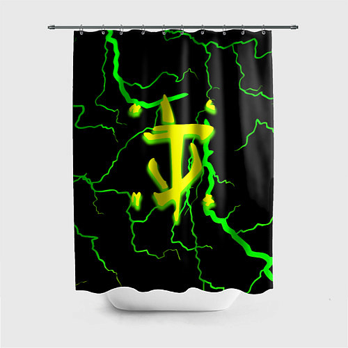 Шторка для ванной Doom кислотный шторм молнии / 3D-принт – фото 1