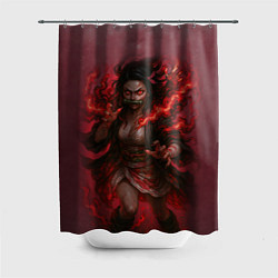 Шторка для душа Незуко Камадо реализм, цвет: 3D-принт