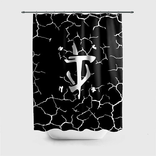 Шторка для ванной Doom трещины текстура / 3D-принт – фото 1