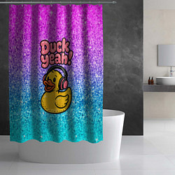 Шторка для душа Duck yeah - утка в наушниках, цвет: 3D-принт — фото 2