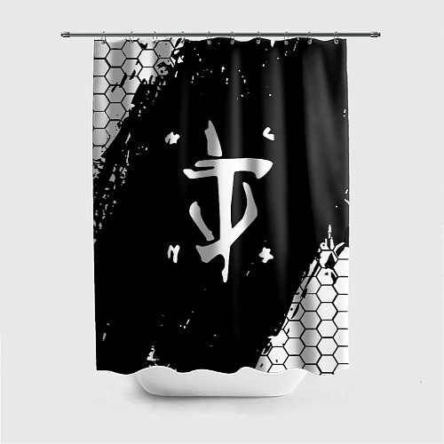 Шторка для ванной Doom соты краски / 3D-принт – фото 1