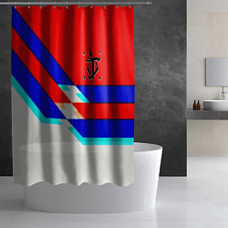 Шторка для душа Doom geometry cyber sport, цвет: 3D-принт — фото 2